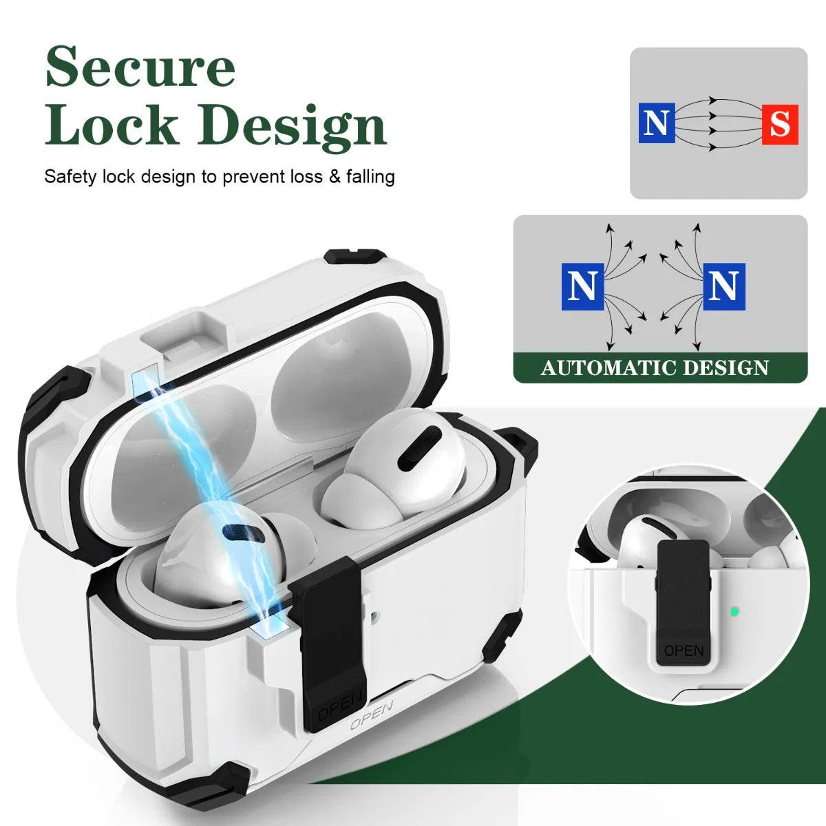 Phone Holder Security Lock Cover For AirPods Pro 3 2025 Case For AirPods Pro3 Pro 3rd Gen 2025 Cases Shockproof Headphone Cover