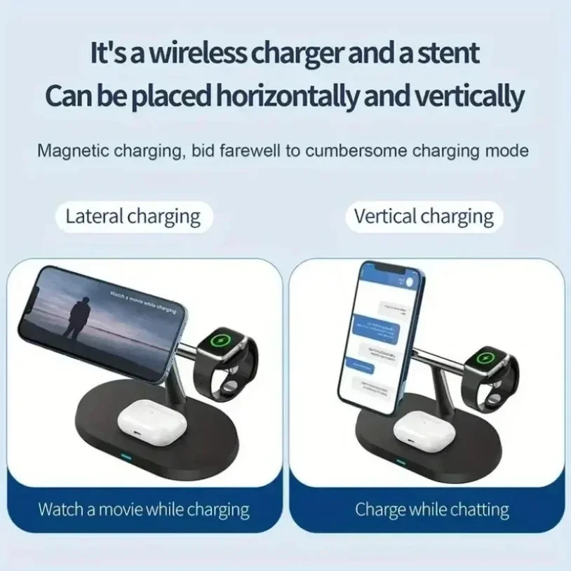3 In 1 Opansten Magnetic Wireless Charger Stand For iPhone 17 16 15 14 13 12 Pro iWatch 10 9 Airprods 4 3 Fast Charging Station