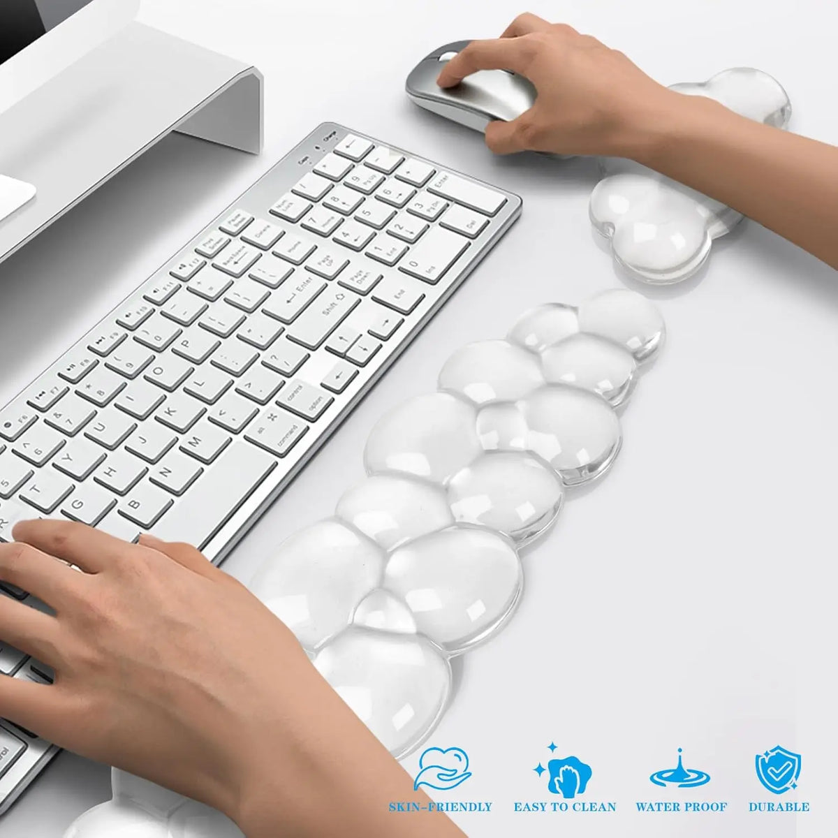 Cloud Keyboard and Mouse Wrist Rest Cute Wrist Support and Arm Support Keyboard Rest for Keyboard and Mouse Typing Pain Relief