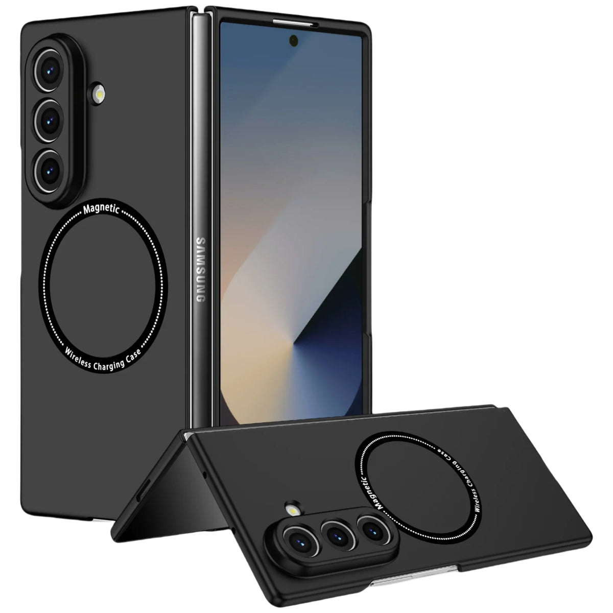 Anti-Fingerprint Plain Black Case for Samsung Galaxy Z Fold 8 Ultra 5G Fold8 Fold7 Fold 7 6 5 4 3 Fold6 Fold5 Fold4 Fold3