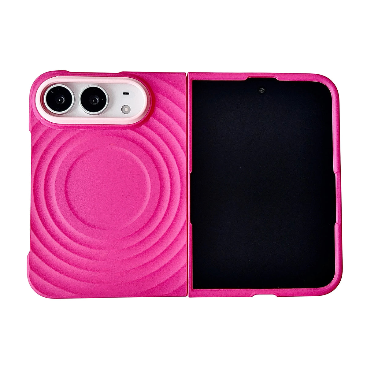 Case For Apple iPhone Duo For Foldable iPhone Duo For Magsafe With Magnetic Ring Ripples Stand Luxury Silicone Ripples Cover