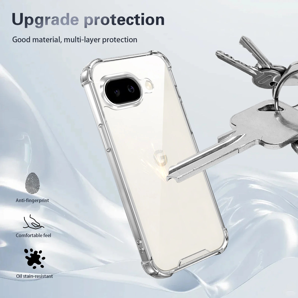 For Google Pixel 9A Case Shockproof Silicone Bumper Air Cushion Clear Matte Back Cover Hard Phone Case for Google Pixel 9A 5G
