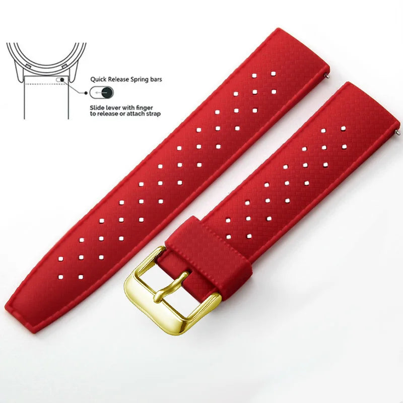 Tropical Silicone Watch Band Quick Release Watch Band 18mm 20mm 22mm Rubber Tropic Smart Watch Strap Waterpfroof Muti-Color