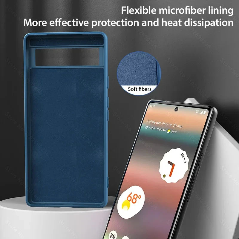 Luxury Original Liquid Silicone Phone Cases For Google Pixel 8 6 7 Pro 6A 7A Case For Google Pixel 8 7 Pro Shockproof Soft Cover