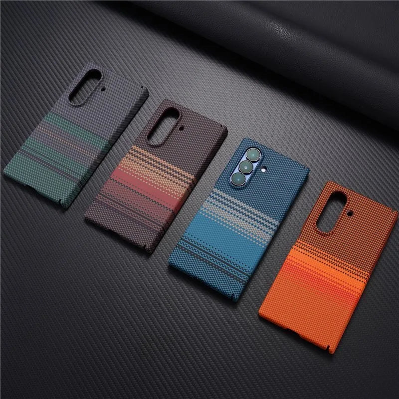 Luxury Magnetic PC Carbon Fiber Case for Samsung Z Fold 8 7 6 5 4 3 Shockproof Magsafe Screen Protector With Tempered Glass Film