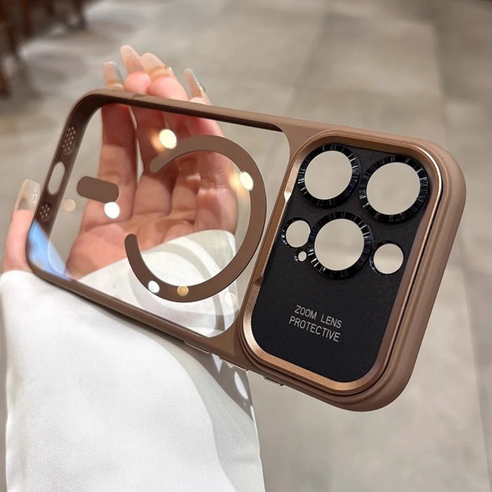 Armor Magnetic Clear PC Shockproof Cover For iPhone 17 Pro Max Air for Magsafe Phone Case for iPhone 13 14 15 12 16 Pro Max 17