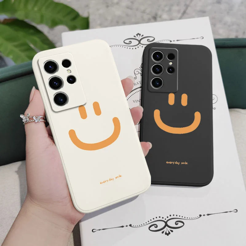 Hello Smile Phone Case For Samsung Galaxy S24 S23 S22 S21 S20 S10 S10E Ultra Plus FE Note 20 Ultra 10 Plus Cover