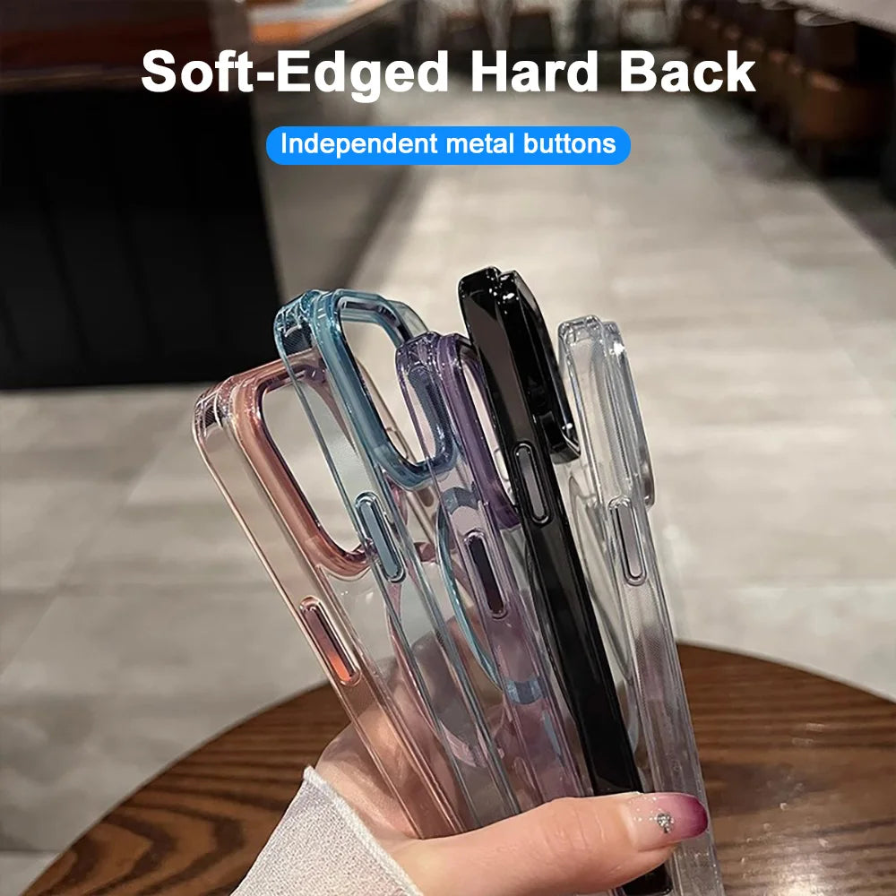 Color Frame Clear Magnetic Phone Case For Google Pixel 9 10 Pro XL 10A 9A 8A 1 0 9 8 Cases Wireless Charging Cover Capinha Funda