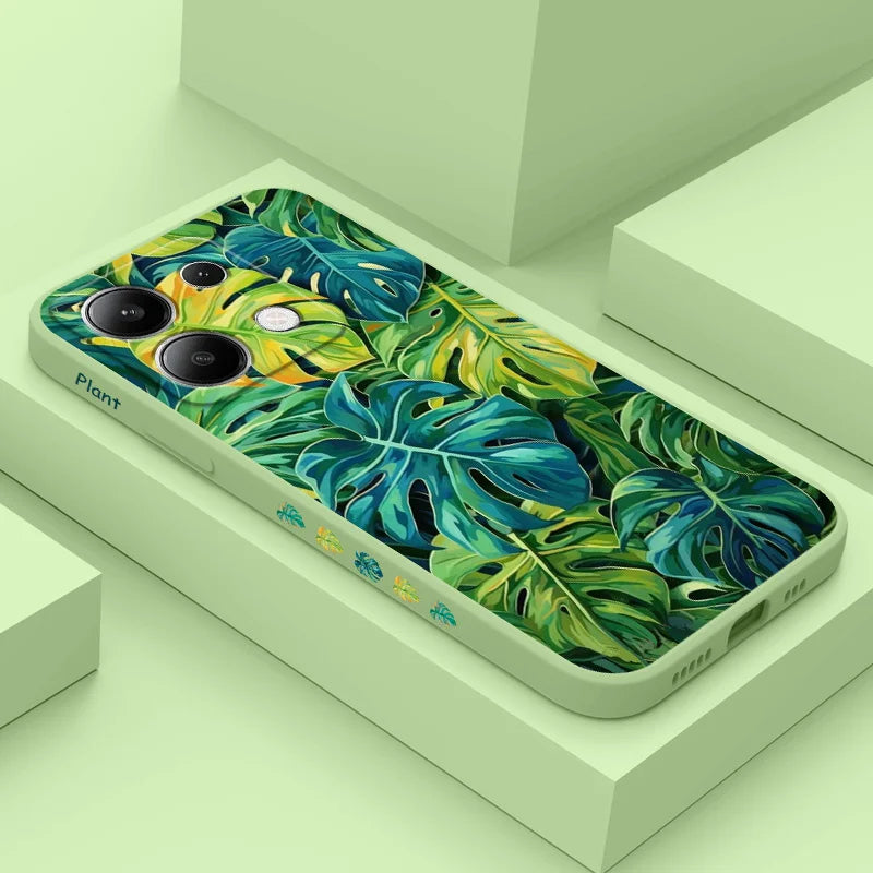 Monstera Deliciosa Phone Case For Xiaomi Redmi Note 14 13 12 12S 11 11S 10 10S 9 9S Pro Plus 4G 5G Liquid Silicone Cover