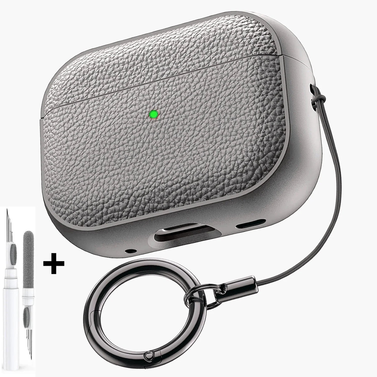 For AirPods 5/4/Pro 3 Leather Pattern TPU Earphone Accessories Full Protective Case with Keychain for AirPods 5/4/Pro 3/Pro 2