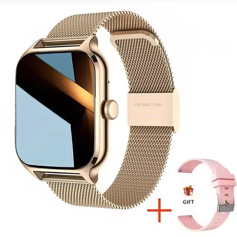 2026 Women Smart Watch Men Full Touch Screen Heart Rate Fitness Tracker Ladies Watch Bluetooth Call Smart Clock for Android IOS