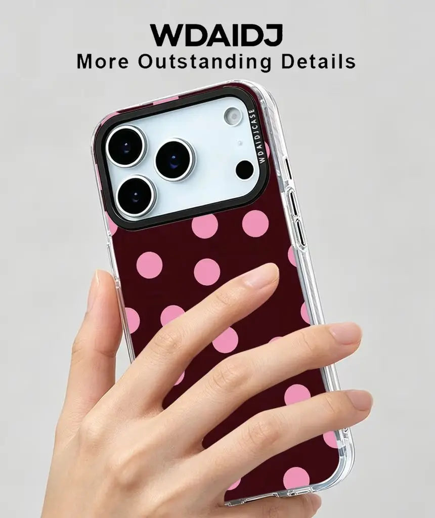 Playful Classic Polka Dot Pattern Phone Case For iPhone 13 14 15 16 17 Eye Catching Sweet Design