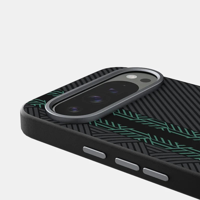 Fashion Carbon Fiber Pattern Protective Case for Google Pixel 10 9 Pro XL Alloy Lens Magnetic Wireless Charger Shockproof Cover