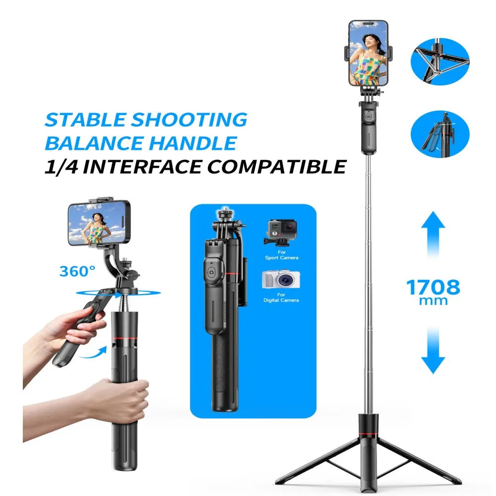 FGCLSY Telescopic Selfie Stick Tripod Monopod Stand Mobile Phone Support Wireless Gimbal Stabilizer For iPhone Android Holder