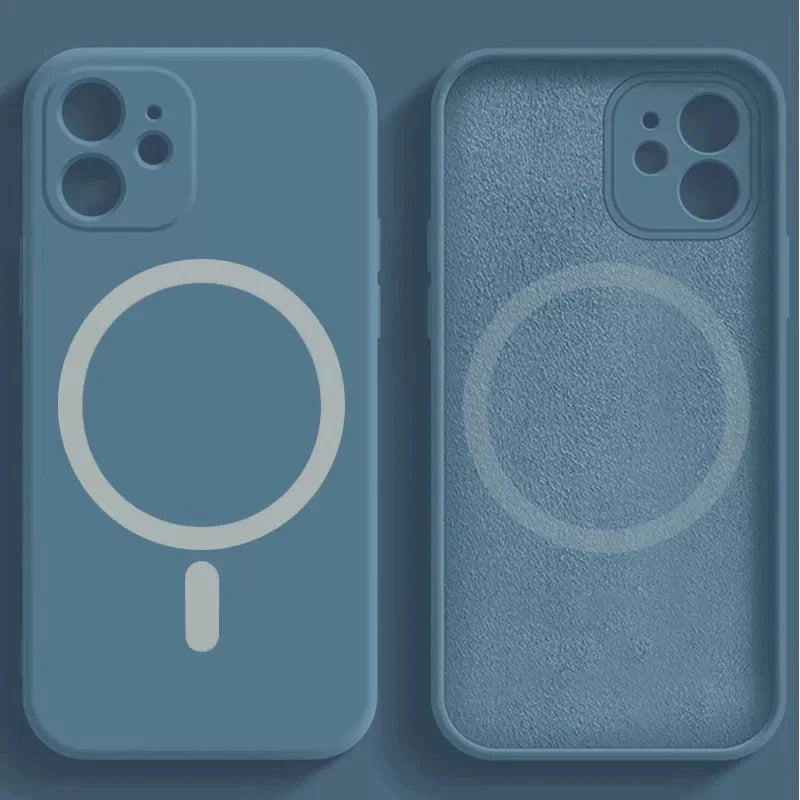 For Apple Magnetism Cover Original Liquid Silicone Magsafe Case Iphone 14 13 12 Mini 11 Pro Max X Xs Xr 7 8 Plus Se 202 Flocking