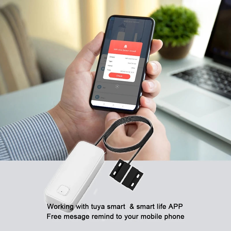 Smart Door Window Magnetic Detector WIFI Security Alarm Open Closed Detector Alarm Sensor for Home Anti-theft