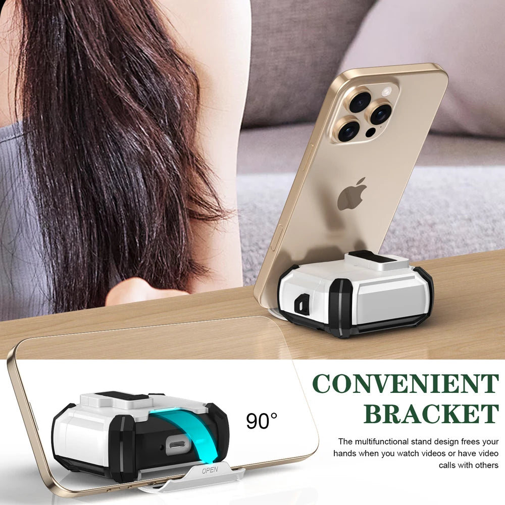 Magnetic Security Lock Earphone Cover for Airpods Pro 2 4 ANC Case Full Body Protection Shockproof Phone Holder Headphone Cover