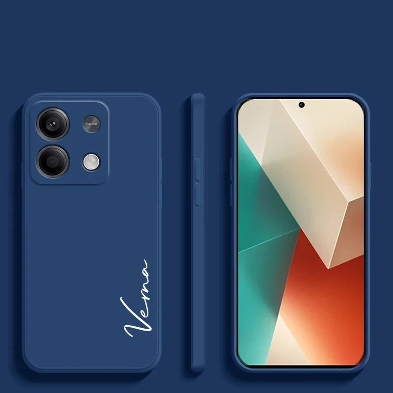 For Xiaomi Redmi Note 13 Pro Plus 4G 5G Customized Personalized Name Initials Liquid Silicone Case Cover For Redmi Note 13pro