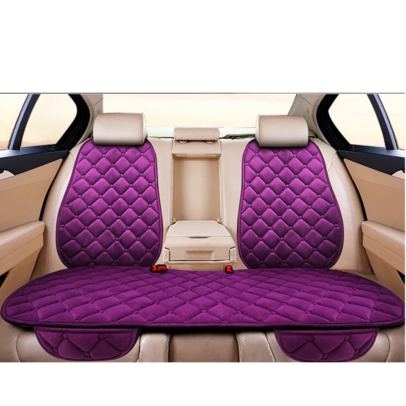 Car Seat Cover Protector Universal Winter Warm Auto Seat Cushion Rear Seat Cushion Protection Covers Back Cushion Three Piece