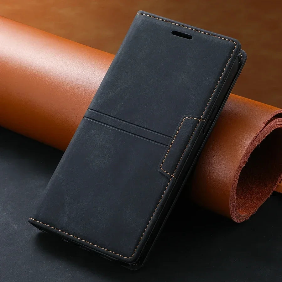 Wallet Card Slot Magnetic Flip Leather Case For Samsung Galaxy S25 Edge S24 Ultra S23 Plus S22 S21 S20 FE Note 20 10 Lite 9 8