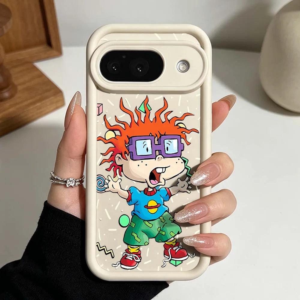 R-Rugrats C-Chuckie Finster Phone Case For Google Pixel 10 9 8 7 9a 8a 7a Pro XL Eye Ladder Silicone Cover
