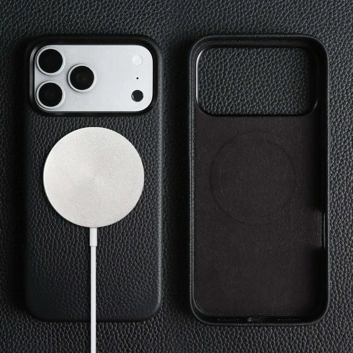 For iphone 17 Pro Max Case 16 15 14promax 13pro Premium Genuine Leather Cover for Magsafe Magnetic Funda Cases Coverage Carcasa