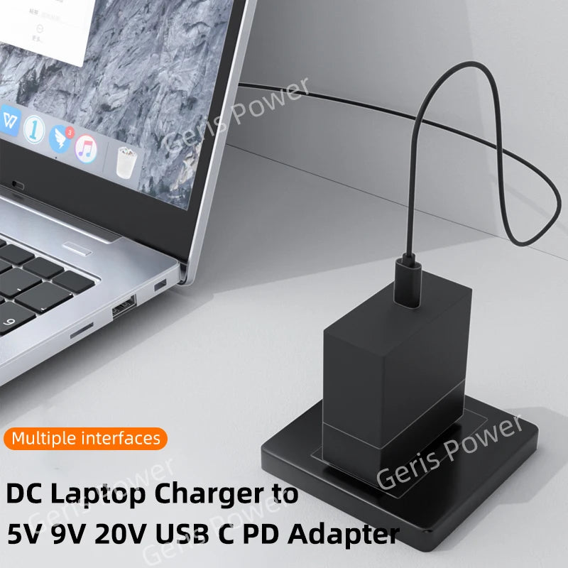 65W 100W DC Universal Laptop Charger to USB C Type C PD Trigger Power Adapter Connector Converter for MacBook Xiaomi Samsung