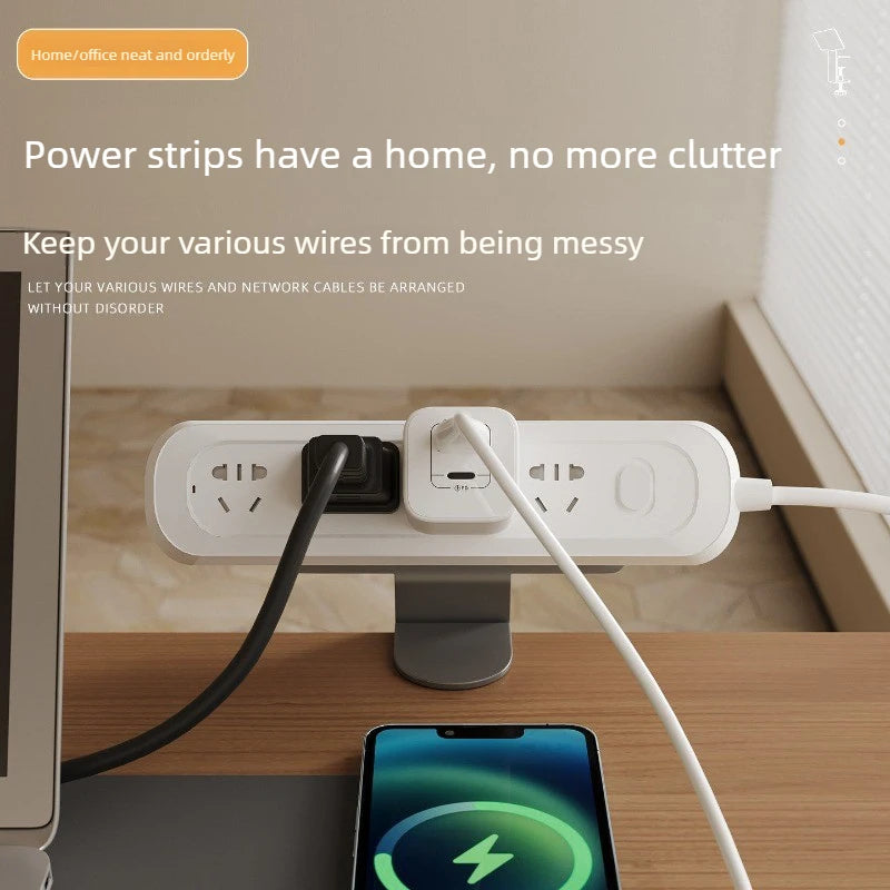 Under Desk Power Strip Holder – No-Drill Cable Management Tray for Outlet Fixing, Wire Organizing & Shelf Storage
