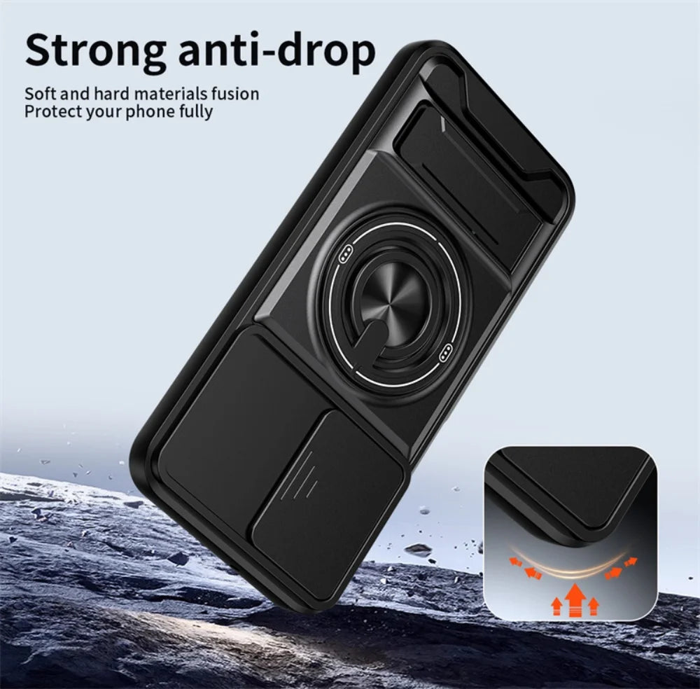 Armor Case For Samsung Galaxy S26 S25 S24 S23 S22 Ultra Plus S26Edge S25Edge S25FE Magnetic Stand Holder Ring Lens Protect Cover