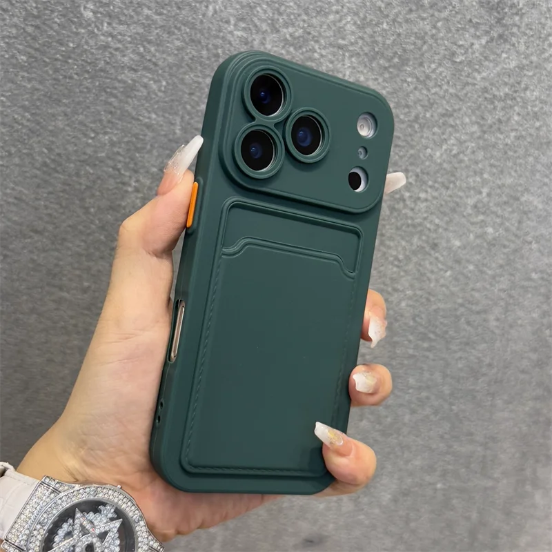 Luxury Soft Silicone Wallet Case For iPhone 17 16 15 14 Plus 13 12 Pro Max XR XS Shockproof Card Holder Slot Cover