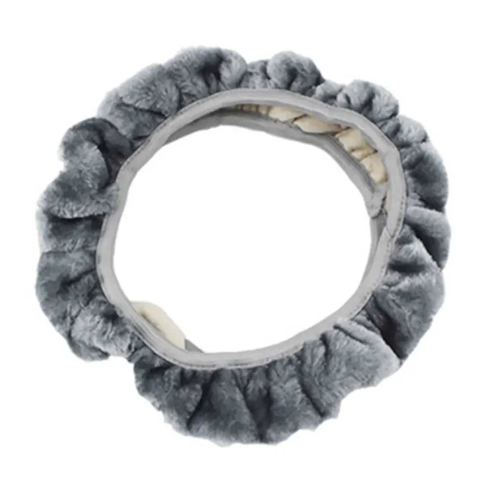 Universal Car Auto Steering Wheel Cover Warm Soft Fuzzy Plush Winter
