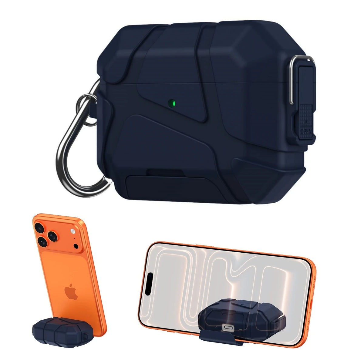 For AirPods Pro3 Secure Lock Case with Phone Stand Design Military Armor Shockproof Protective Case For Airpods Pro 3 Generation