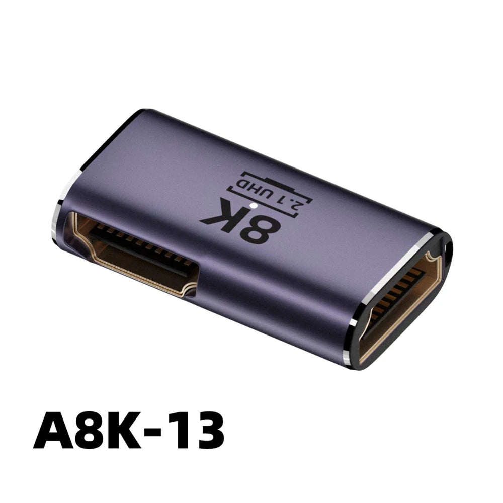 Mini /Micro 8K HDMI 2.1 Cable Connector Adapter 270 90 Degree Angle 2 Pieces Male to Female Converters Cable Adaptor Extender HD