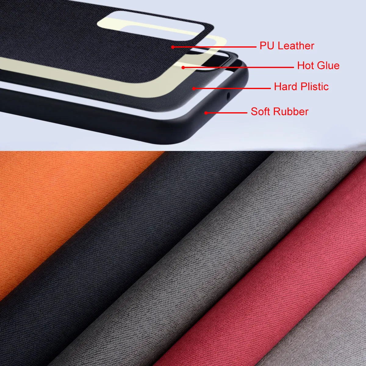 Luxury Textile Leather Case for Google Pixel 8 Pro 7 7A 6 6A 5 5A 4 XL 4A 5G Soft TPU with Hard PC 3in1 Material Phone Cover