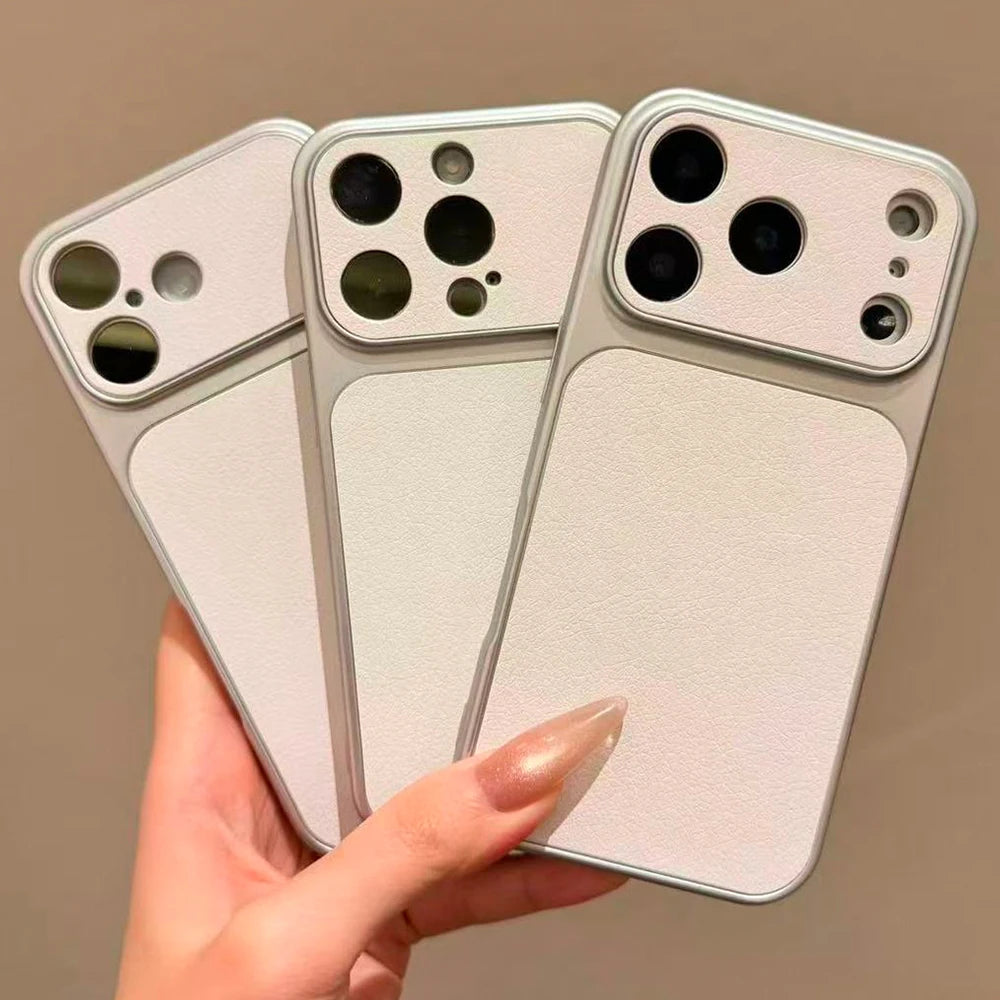 Luxury Lychee Grain Shockproof Phone Case For iPhone 17 16 15 14 13 12 11 Pro Max Plus 16E 17E Soft TPU Cortex Bumper Back Cover
