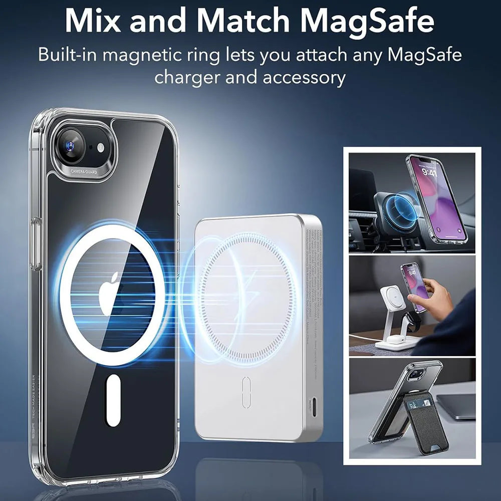 Luxury Magnetic Case For iphoner 17E 16E 17 16 15 14 13 12 11 Pro Max for Magsafe Protective Protector Hard Clear Acylic Cover