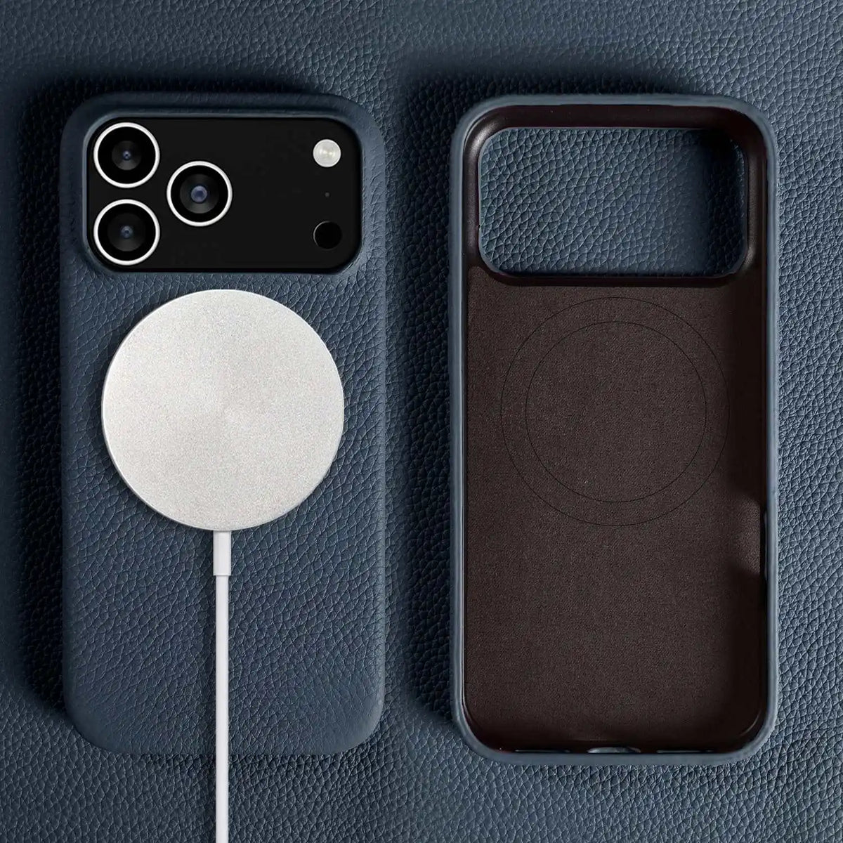 Luxury Magnetic Genuine Leather Case For iphone 17 Pro Max 16 15 14 13 12 11 for Magsafe Full Covered Phone Cases Back Cover