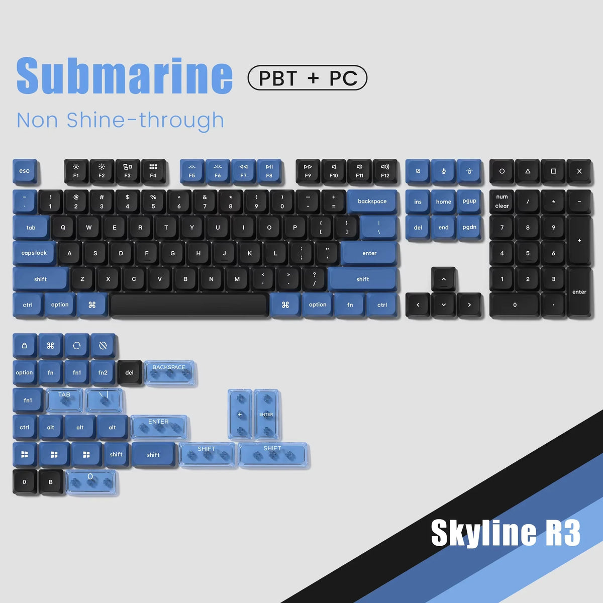 143 Key Low Profile PBT Keycaps Backlit Shine Through RGB Key cap for 60% 61/87/104 Cherry Gateron MX Gamer Mechanical Keyboard