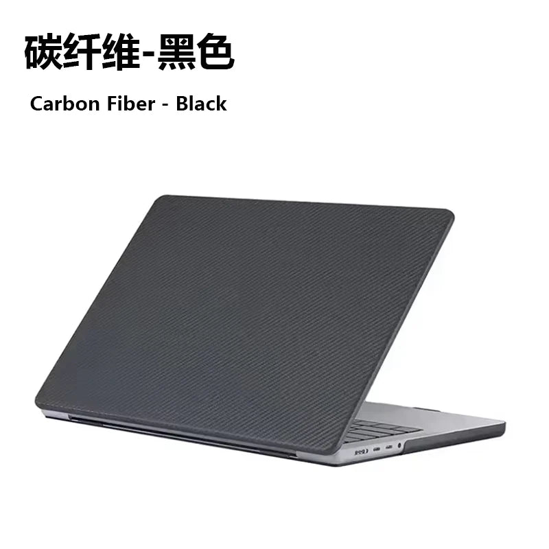 Carbon Fiber Texture Laptop Case For Macbook Air Pro M5 M4 M3 M2 M1 13 14 15 16 Inch 2026 2025 2024 2023 2022 2021 2020 Cover