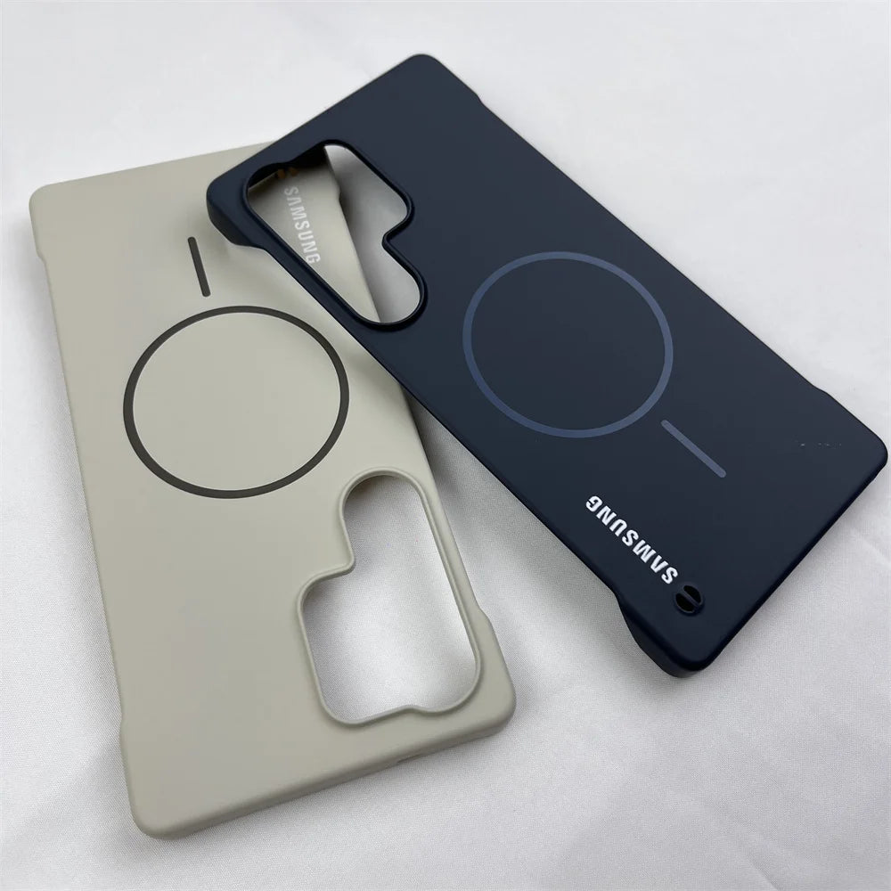 Slim Frameless Matte PC Magnetic Case For Samsung S26 S25 S24 S23 S22 Ultra Plus FE S25edge For Magsafe Wireless Charger Cover