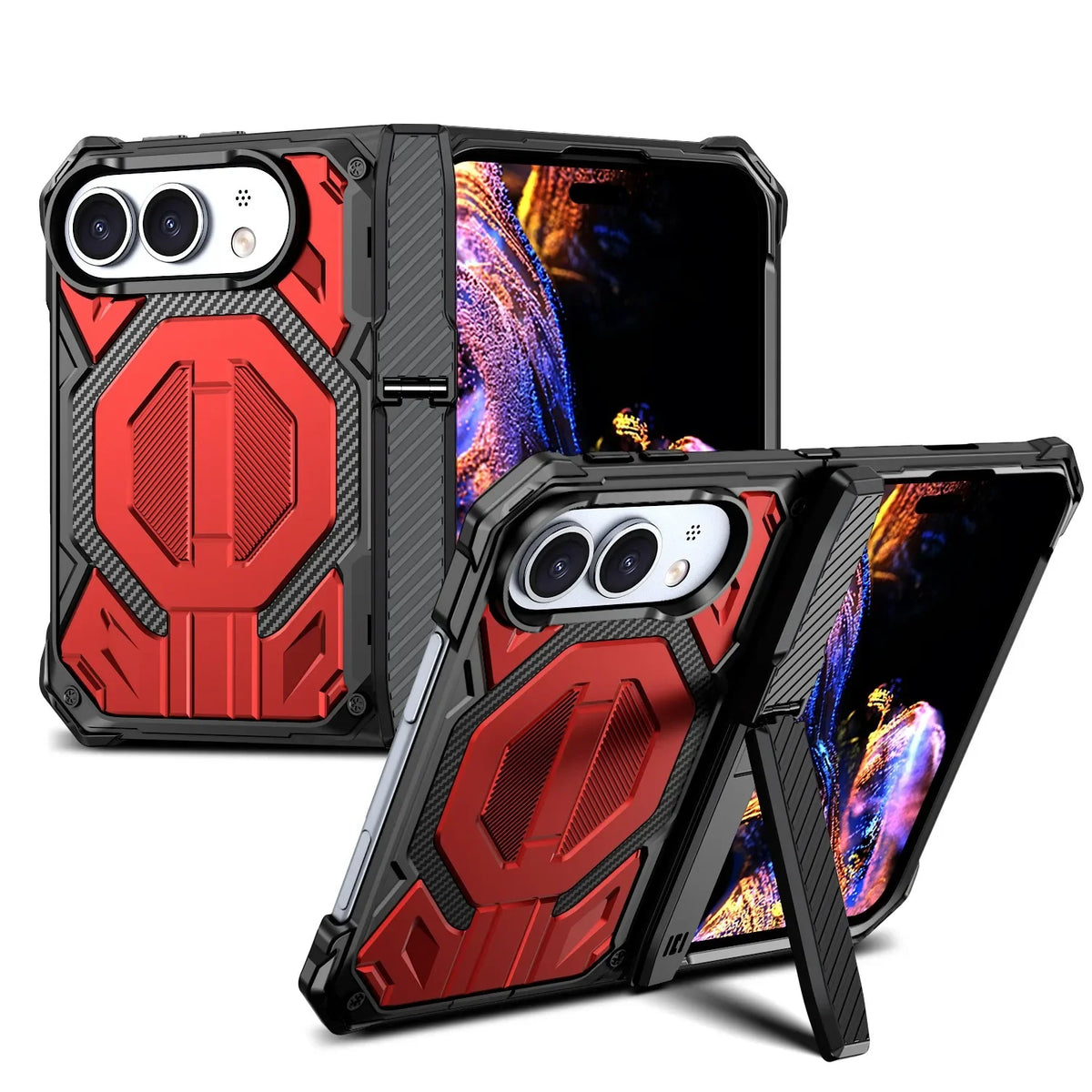 Case For iphone Duo,Magnetic Magsafe Anti Drop Kickstand Central Axis Slim Fit Protection Cover phone accessories