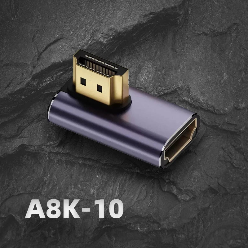 8K HDMI-compatible 2.1 Cable Connector Adapter 270 90 Degree Angle 2 Pieces Male To Female Converters Cable Adaptor Extender 3D