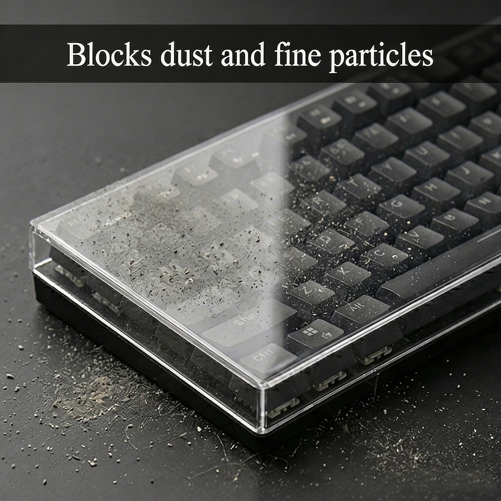 Clear Acrylic Mechanical Keyboard Dust Cover Protector Case For 60 96 98 104/108Key Transparent Anti-Dust Keyboard & Mouse Cover
