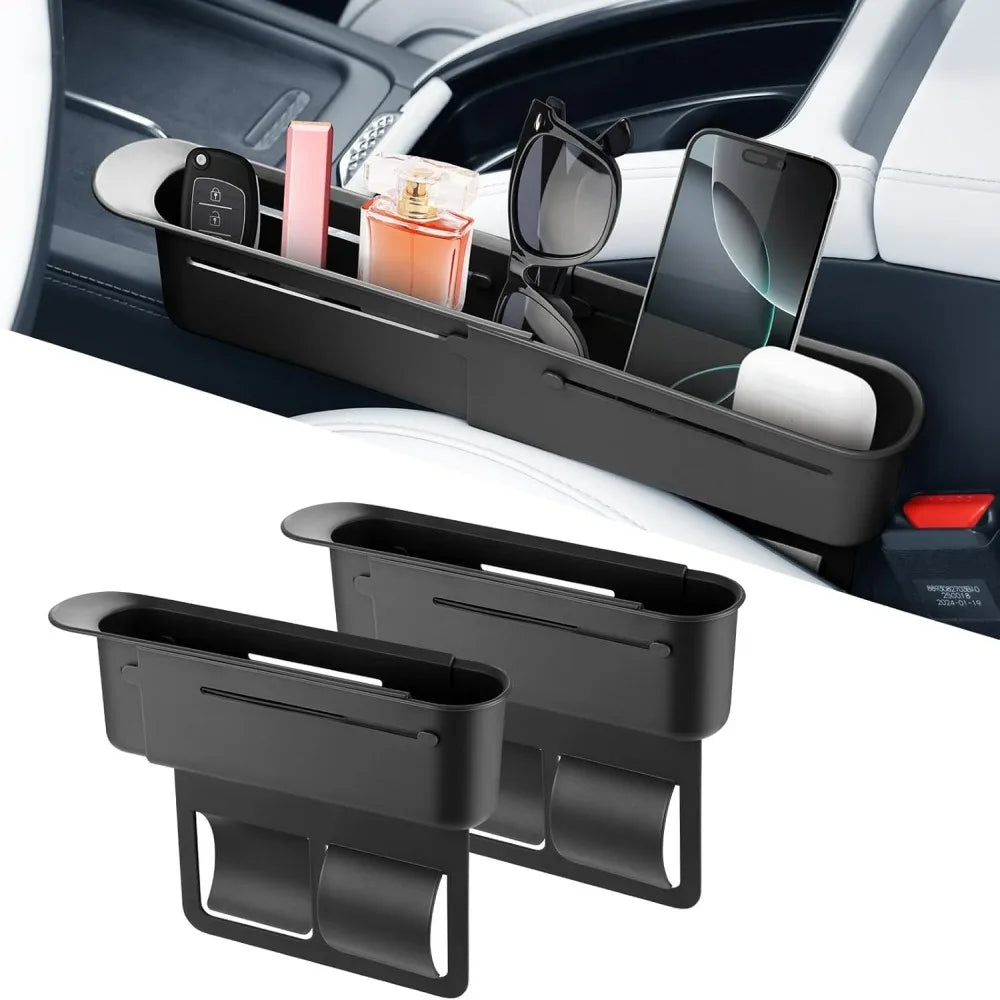 Car Seat Crevice Storage Box Gap Slit Filler Storage Shelf Multi-functional Large Capacity Push Pull Type Car Storage Rack