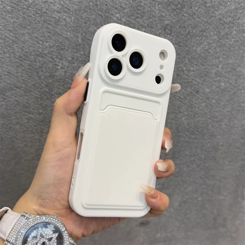 Luxury Soft Silicone Wallet Case For iPhone 17 16 15 14 Plus 13 12 Pro Max XR XS Shockproof Card Holder Slot Cover