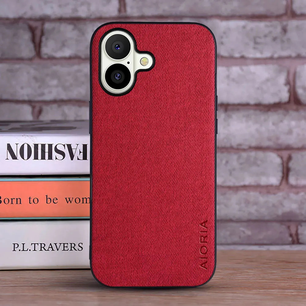 Case For iPhone 17 Pro Max 17 Air Coque Luxury Textile Leather Cover Fashion Phone Funda for iphone 17 pro max case capa