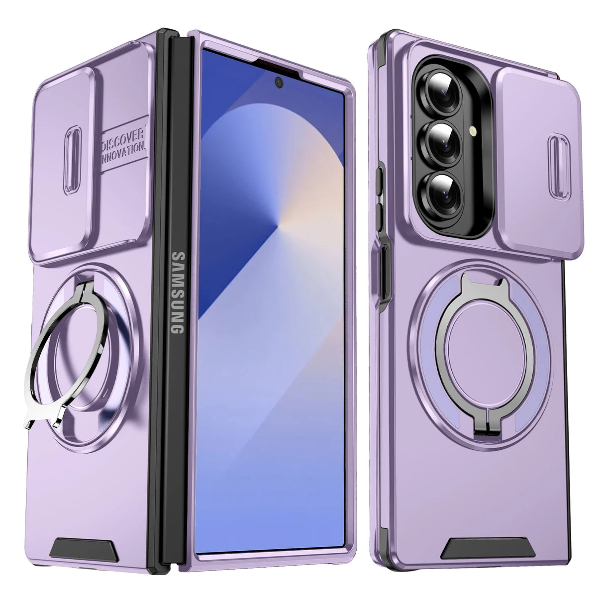 Suitable for Samsung Galaxy Z Fold 7 6 Flip 7 6 360 Degree Rotating Magnetic Bracket With Camera Protection Phone Case