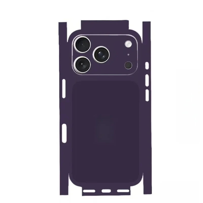 For Apple iPhone 17 16 15 14 IPhone13 Pro Max Full Body Wrap Decal Skin 3D Plain Color Rear Protective Sticker Film