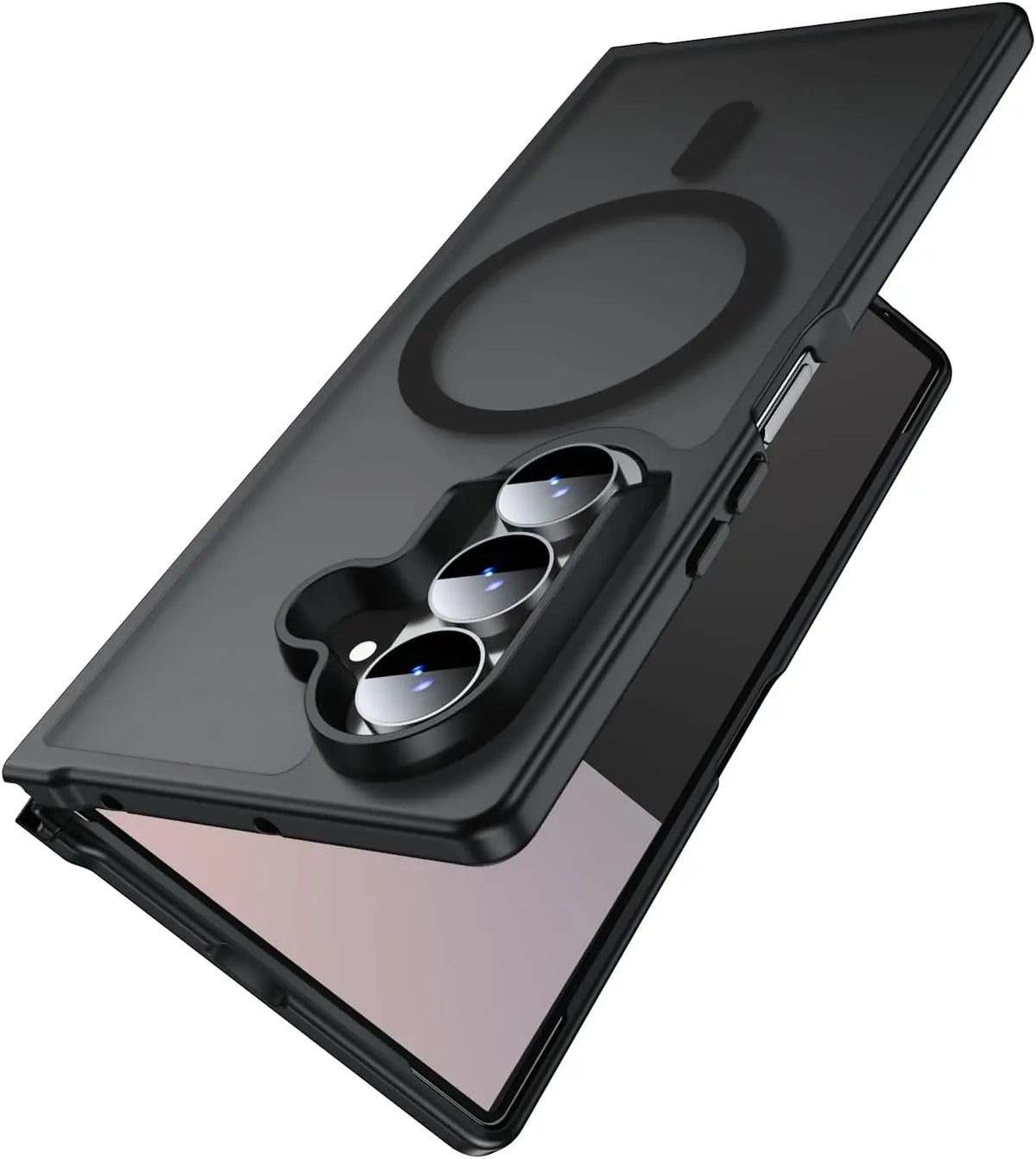 Fashion Magnetic Case For Samsung Galaxy Z Fold 8Ultra 8 7 6 5 4 For MagSafe Slim Translucent Matte Hard Back Soft Bumper Cover