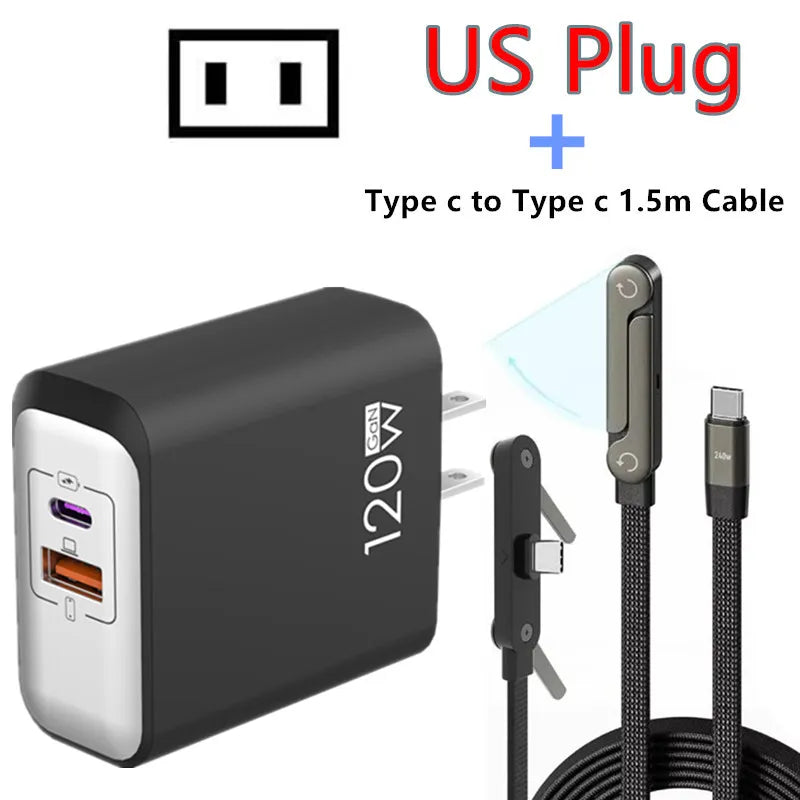120W GaN USB C QC 3.0 Fast Charger Quick Charging PD Charger EU US UK Wall Power Adapter For iPhone Samsung Xiaomi Huawei iPad